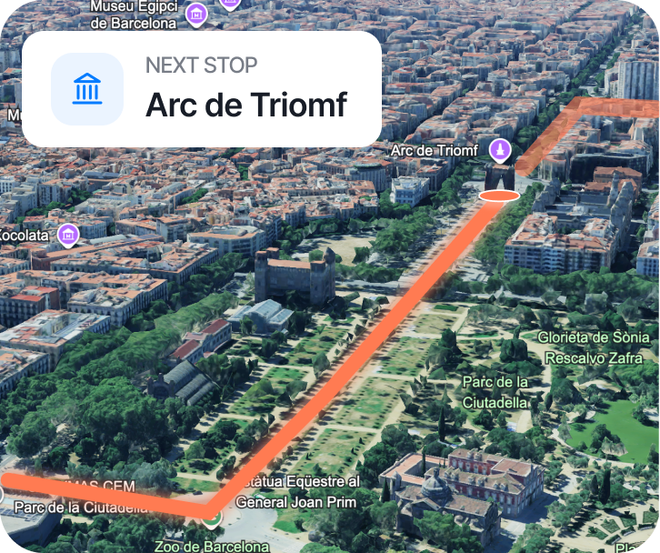 Interactive map interface showing smart route planning